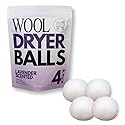 Ms Wool Lavender Scented Wool Dryer Balls - 4 XL Pack - Natural Fabric Softener, Reusable, Reduces Static, Reduces Wrinkles & Shortens Drying Time