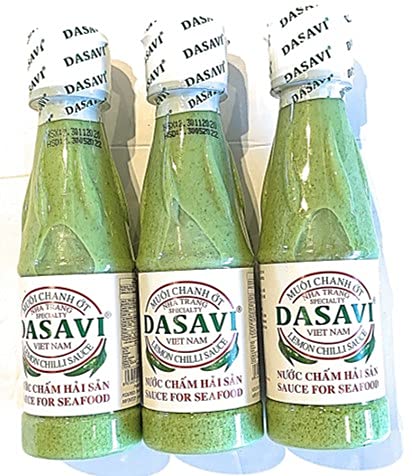 Dasavi Lemon Chilli Sauce for Seafood | Vietnamese Chili Sauce | Muoi Chanh Ot, Nuoc Cham Hai San - 9.2 oz (3 pack)
