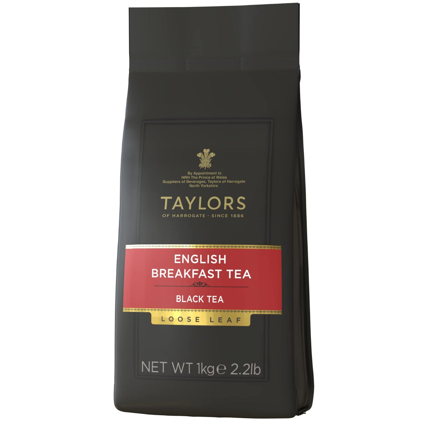 Taylors of Harrogate English Breakfast, Black Tea, Loose Leaf, 1 Kilo Bag|2.2lb (Pack of 1), Rich, Bright & Malty, Caffeinated, Premium Whole Leaf Tea