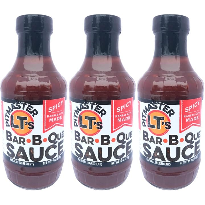 Pitmaster LT's Spicy Kansas City Made BBQ Sauce | All-Natural, Smoky Spicy Craft Blend (3 x 19 oz)