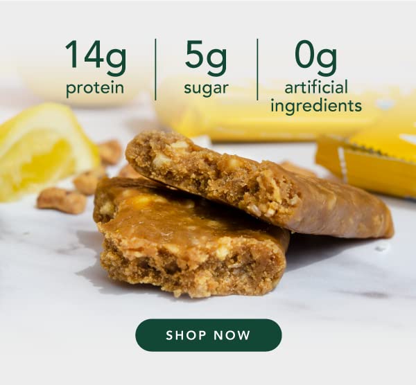 ALOHA Organic Plant Based Protein Bars - Lemon Cashew - Single Bar - Vegan, Low Sugar, Gluten-Free, Paleo, Low Carb, Non-GMO, No Stevia & No