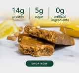 ALOHA Organic Plant Based Protein Bars - Lemon Cashew - Single Bar - Vegan, Low Sugar, Gluten-Free, Paleo, Low Carb, Non-GMO, No Stevia & No