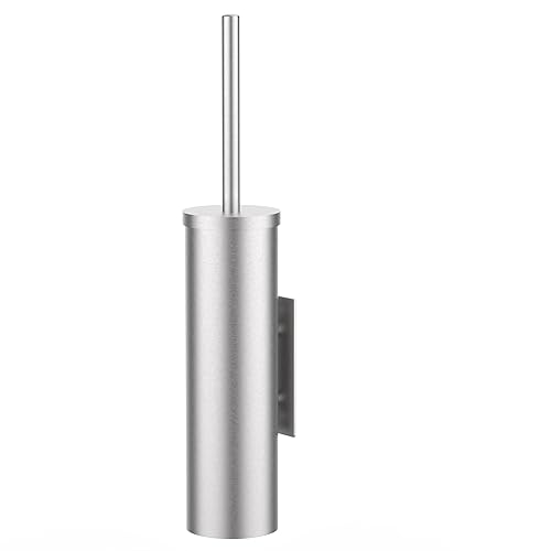 Stainless Steel Toilet Brush and Holder Set Brushed Silver Heavy Duty Toilet Bowl Brush with Long Handle for Bathroom and Farmhouse (Silver-2)