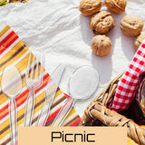 Settings [100 Count] Plastic Clear Knives, Heavyweight Disposable Cutlery, Great For Home, Office, School, Party, Picnics, Restaurant, Take-out Fast