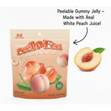 Peel n Feel Gummy White Peach Jelly, Peelable Gummies with Real White Peach Juice, 3 packs 8.47oz
