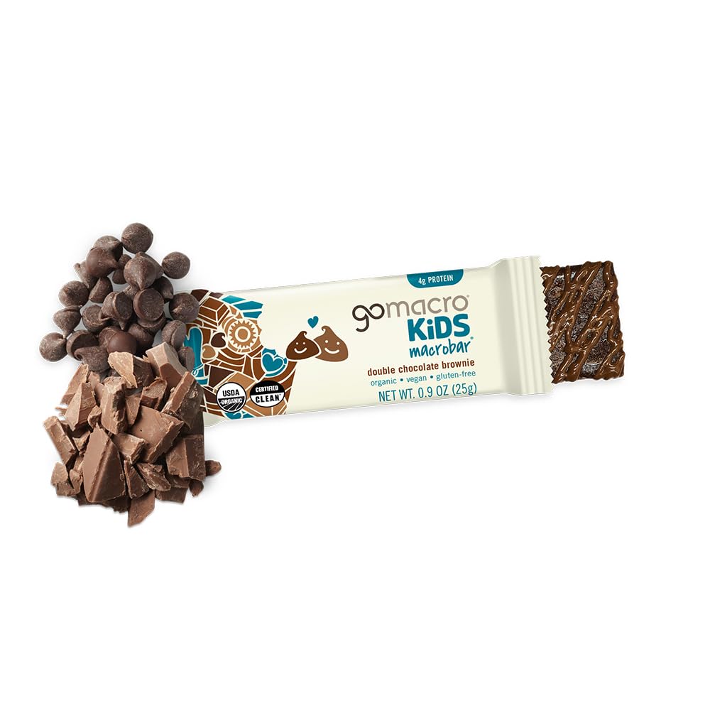 Gomacro, Organic Bar Kids Double Chocolate Brownie 7 Count, 6.3 Ounce