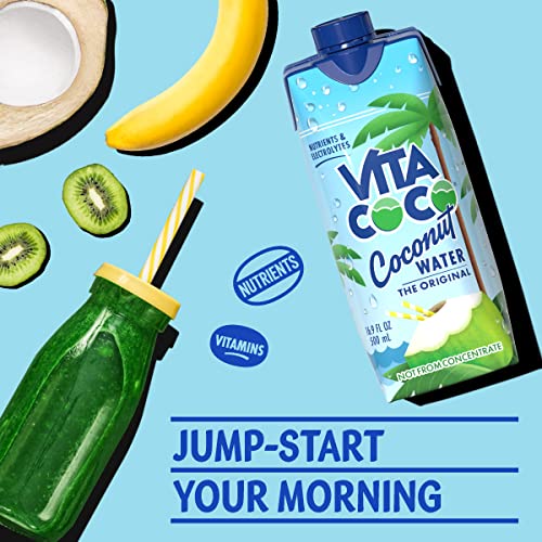 Vita Coco Coconut Water, Pure - Naturally Hydrating Electrolyte Drink - Smart Alternative to Coffee, Soda, and Sports Drinks - Gluten Free - 11.1