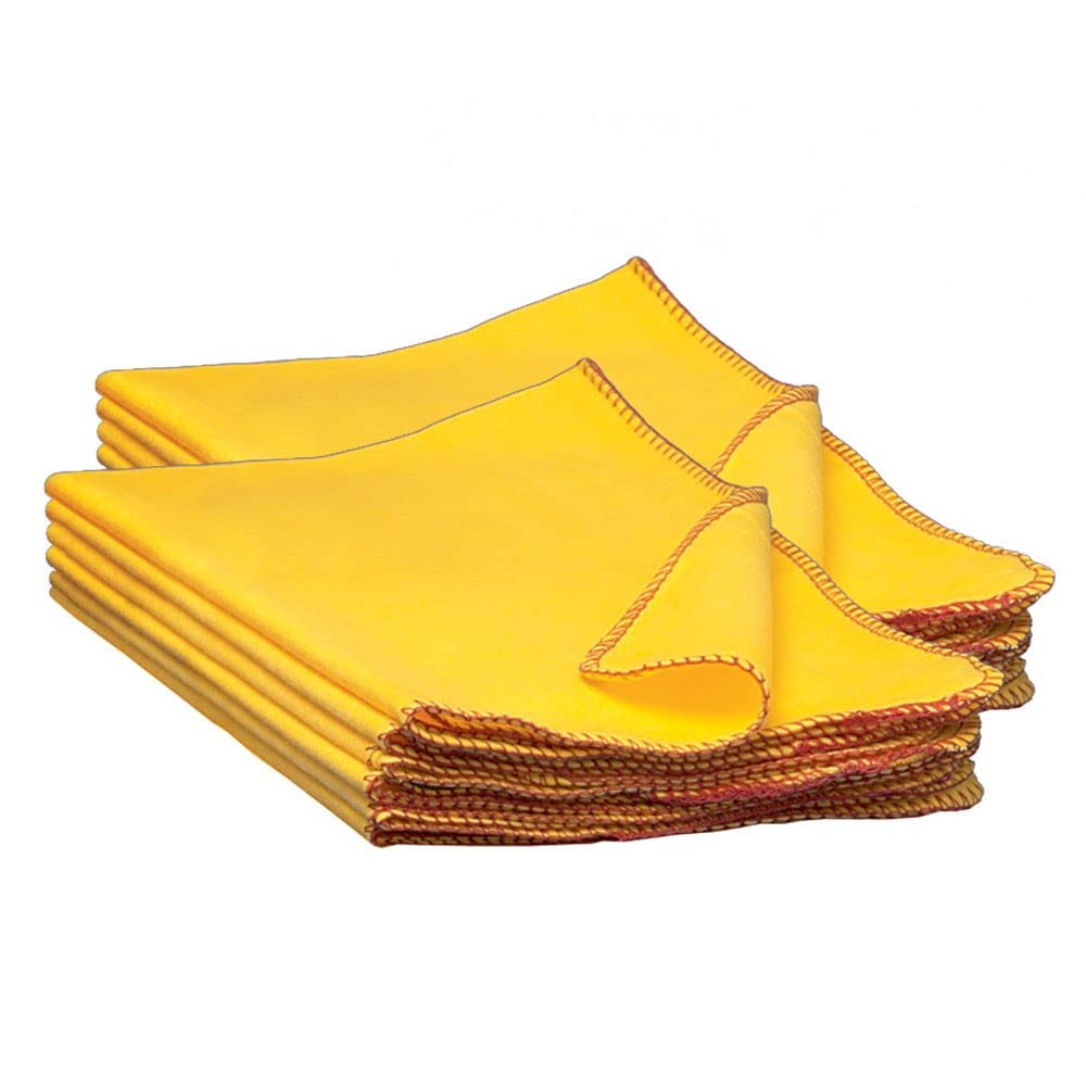 Buffalo Industries (60235) 13" x 24" 100% Cotton Fully Hemmed Yellow Flannel Dust Cloths, Pack of 12, Won't Scratch Fine surfaces, Great
