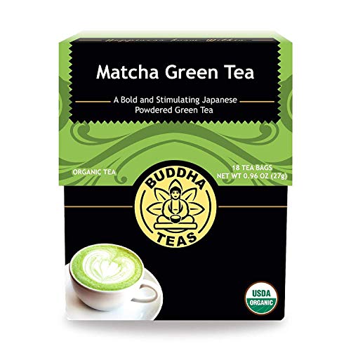 Buddha Teas - Organic Matcha Green Tea - For Health & Wellbeing - Organic Tea - With Antioxidants & Minerals - Clean Ingredients - Caffeinated - OU