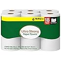 SKYREN Ultra Strong Paper Towels, 6 Triple Rolls (165 Sheets per Roll) - Durable, Absorbent, Multi-Purpose Paper Towels for Kitchen, Cleaning