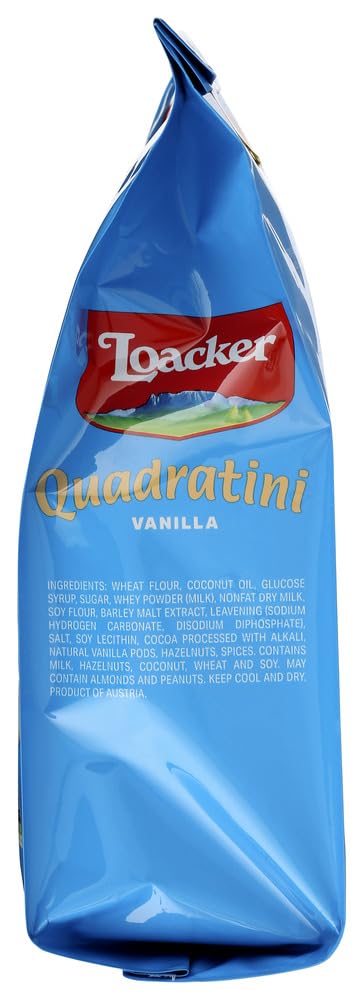 Loacker Quadratini Cube Vanilla Wafer, 8.83 Ounce - 8 per case.8