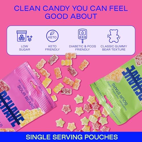 BEHAVE Low Sugar Gummy Candy (The Everything Sour Pack, 12 Pouches) | Keto, Diabetic Friendly, High Fiber, Gluten-Free & Non-GMO