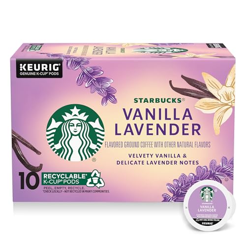 Starbucks K-Cup Coffee Pods, Flavored Hot or Iced Coffee, Vanilla Lavender, 10 Keurig Pods