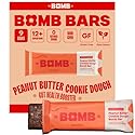 The Bomb Co. Blender Bomb Bar, Peanut Butter Cookie Dough, Superfood Snack Bar for Gut Health, Peanut Butter, Hemp Seeds, Chia Seeds, Flax Seeds, Sea