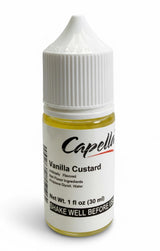 Capella Flavors Vanilla Custard Flavor Concentrate - 30 mL | Smooth, Creamy Vanilla Dessert Flavoring, Water-Soluble, No Sugar or Calories, Made in