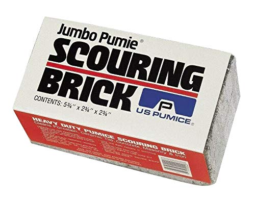 PUMIE Jumbo Scouring Brick for Large Surface Cleaning, Removes Lime, Scale, Rust, Calcium - Pool Pumice Stone Tile Cleaner, Barbecue Cleaning Stone