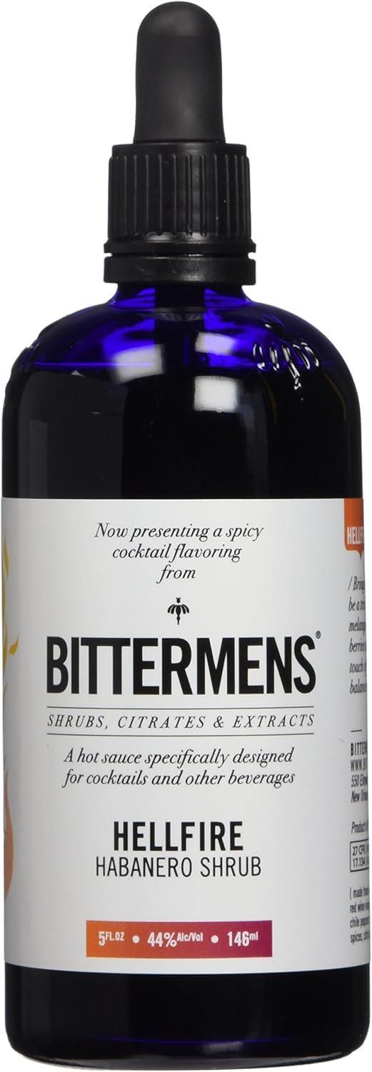Bittermens Hellfire Habanero Shrub Cocktail Bitters, 5oz - For Modern Cocktails, A Hot Sauce Specifically Disigned for Cocktails and Other Beverages