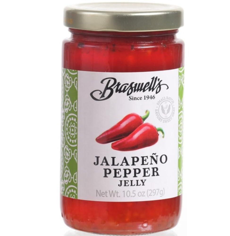Braswell’s Sweet and Savory Jellies, Jams, and Preserves - Small-Batch, Renowned Specialty, Made in USA, Since 1946 (10.5 Ounce, Jalapeño Pepper)