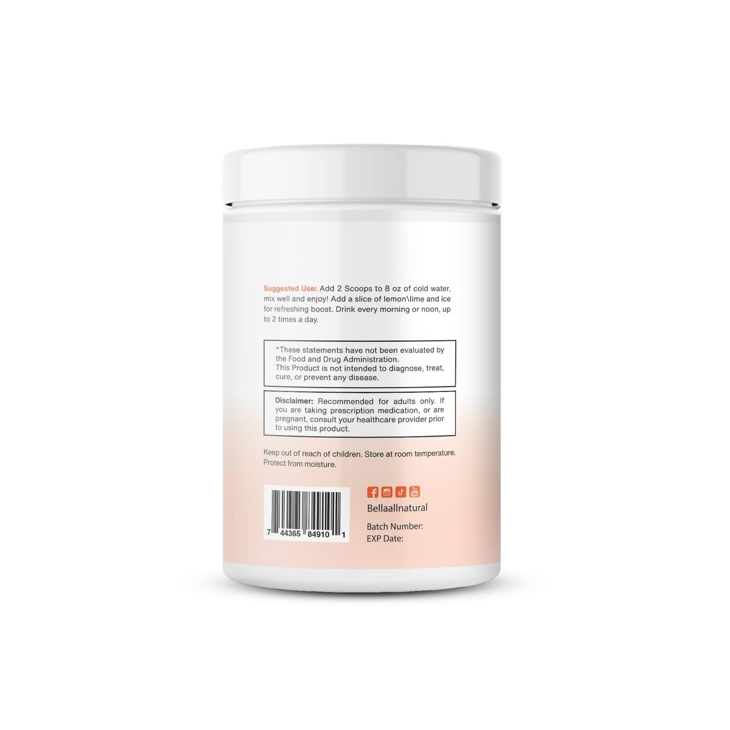 Bella All Natural Skinny Lemonades (19.75 Ounce, Peach)
