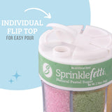 Sweets Indeed Dye Free Sugar Sprinkles, Pastel 6 Cell Edible Sprinkle Mix Perfect for Spring Cake Decorations Baking Ice Cream Cookies Cupcake Topper