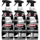 Weiman Stainless Steel Cleaner & Polish, 6 Pack, Anti Fingerprint Spray, Water Spots & Grease, No Streaks or Residue, Safe for Metal Polish, Chrome