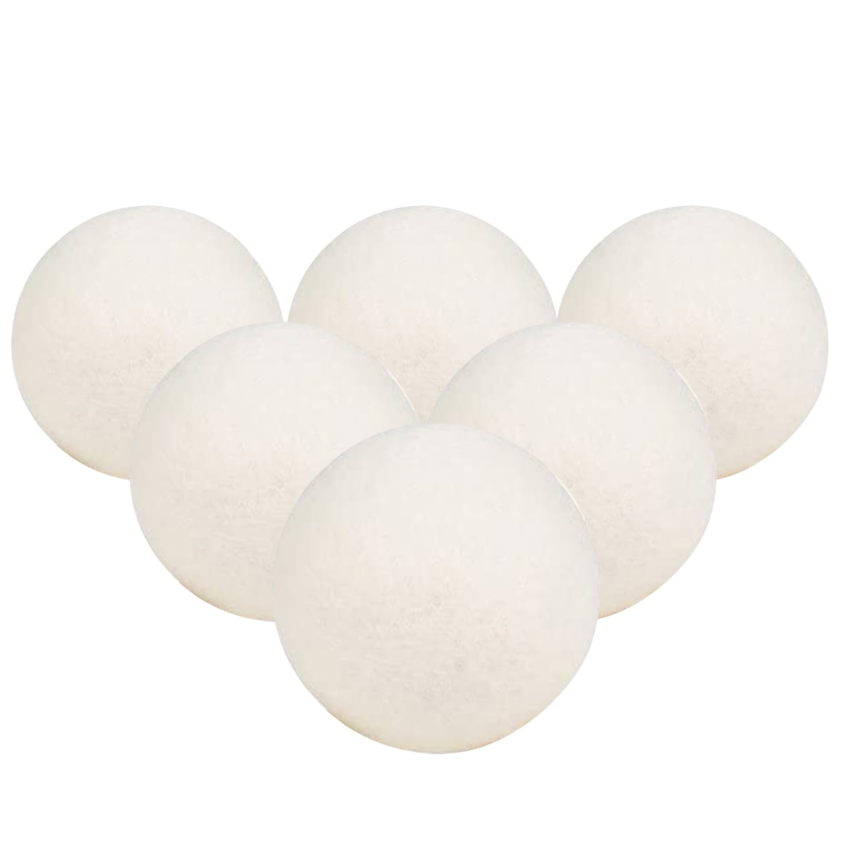 Wool Dryer Balls, 6 Pack Reusable Natural Fabric Softener Ball, Chemical-Free, No Lint, for Baby Clothes, Laundry Balls for Dryer, Anti Static
