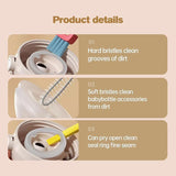 3 in 1 Cup Lid Cleaning Brush, 2025 Upgrade Cups Cleanings Brushs Portable Crevice Cleanings Brushs Set for Baby Bottle Gap Tight Spaces Cups