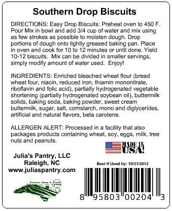 Real Southern Buttermilk Biscuit Mix 10oz Cloth Bag
