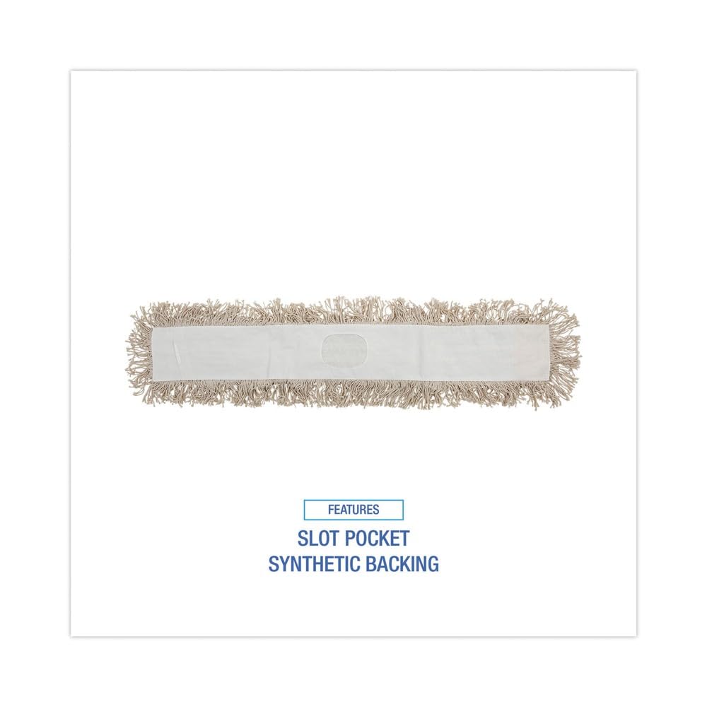 Boardwalk BWK1036 36 in. x 3 in. Cotton Dust Mop Head - White