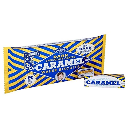 Tunnocks Dark Chocolate Caramel Wafers 8 x 30g - Pack of 6