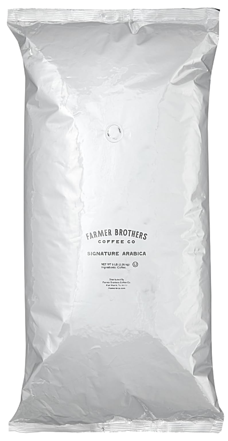 Farmer Brothers Signature Arabica Blend Whole Bean Coffee - Medium Roast - Food Restaurant Service Bag, 5 Pound (Pack of 1)