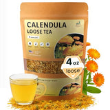 Calendula Loose Tea - 4 oz Size - Marigold & Dried - Calendula Tea Bulk Flowers Gluten-Free and Caffeine-Free Herbal tea for Relaxation, Wallness