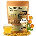 Calendula Loose Tea - 4 oz Size - Marigold & Dried - Calendula Tea Bulk Flowers Gluten-Free and Caffeine-Free Herbal tea for Relaxation, Wallness