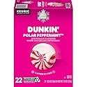 Dunkin Donuts Limited Edition Holiday Coffee K Cups - Polar Peppermint -1 Box of 22 Seasonal Kcup Pods For Keurig Coffee Makers