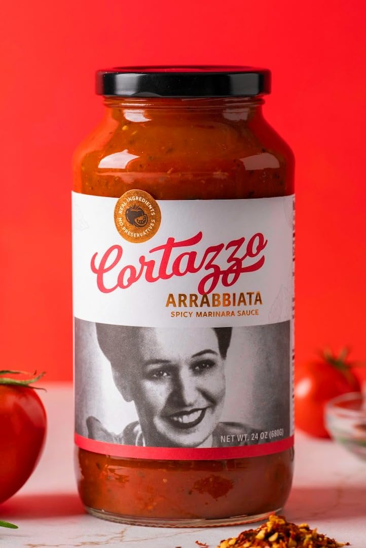 Cortazzo Arrabbiata Sauce - Spicy Marinara Pasta Sauce | Tomato Sauce Made with Fresh & All-Natural Ingredients | Non GMO, Vegan, Gluten Free