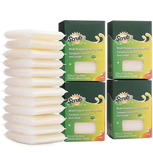 Multi-Purpose Scouring Pad by Scrub-It - Non-Scratch Cleaning Dobie Pads for Pots, Pans, Dishes, Utensils & Non-Stick Cookware - Sponge Scrubbers Use