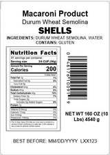 Mantova Shells Bulk Pasta - Perfect for Large Gatherings, Meal Prep, Catering, Restaurants, and Stocking Your Pantry, Made with Premium Durum Wheat