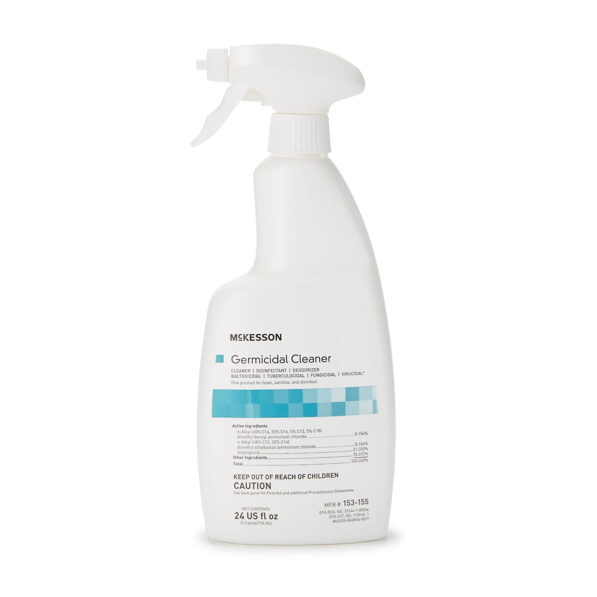 McKesson Surface Disinfectant Cleaner, 24 oz. Pump Spray - Alcohol-Based Germicidal Solution for Hospitals, Medical, Surgical Use - Fast-Acting