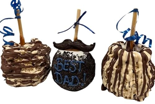US Sweets Caramel Apple 3 Pack - Snickers, Cookies & Avalanche | Father's Day Gift | Delicious Gift | Handmade in Small Batches | Guaranteed to Arrive