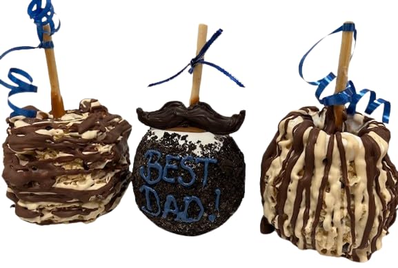 US Sweets Caramel Apple 3 Pack - Snickers, Cookies & Avalanche | Father's Day Gift | Delicious Gift | Handmade in Small Batches | Guaranteed to Arrive