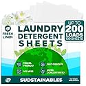 Sudstainables Laundry Detergent Sheets 200 Loads - Dissolvable Laundry Sheet for Washing Machines, Compact Alternative to Liquid & Powder Detergent