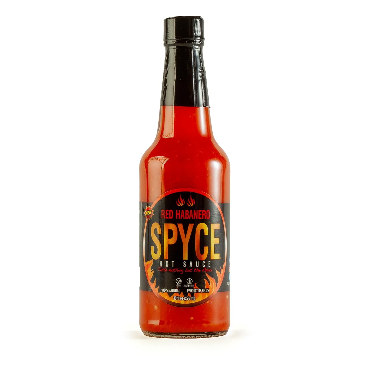 SPYCE Habanero Hot Sauce, Vegan, Gluten Free, Low Sodium, Non-GMO, No MSG, No Sugar, No Filler (10 oz, Red Habanero)