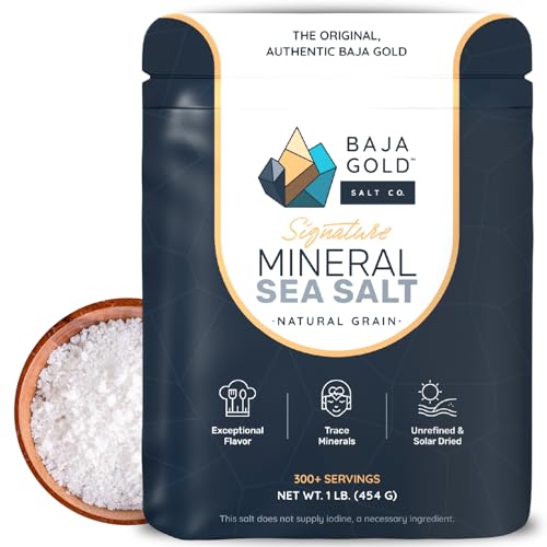 Baja Gold Signature Mineral Sea Salt - Recommended by Gary Brecka - Organic Natural Grain Salt for Cooking & Baking | Authentic Baja Salt | Ideal for
