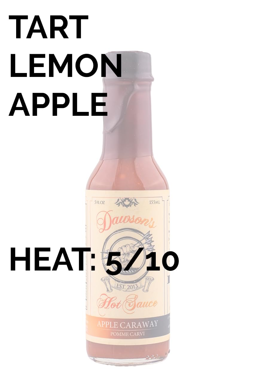 Apple Caraway By Dawson's Hot Sauce, Mild Hot Sauce With Flavors Of Habanero Mash, Lemon, Apple Juice, Made With All Natural Ingredients, 5 fl oz