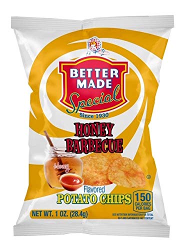 Better Made Special Potato Chips (Honey BBQ) - 50 Pack - 50 x 1 oz. Bags - Crunchy, Individual Snacks Made from Fresh Potatoes - Family Owned