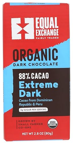 Equal Exchange Organic Extreme Dark Chocolate Bars (6 Bars - 2.8 ounces each)