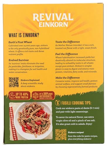 Revival Einkorn, Organic Pasta Fusilli, 8.8 Ounce