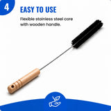 Dryer Lint Brush Vent Cleaner Lint Trap Cleaning Tool Dryer Vent Brush Long Flexible with Wood Handle 27.95Inches Medium Size for Dryer Vent Cleaning