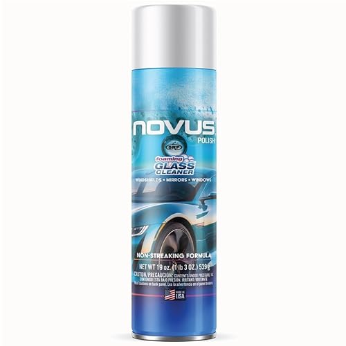 NOVUS 1802 | Glass Cleaner Spray | Powerful Foaming Glass Cleaner, Streak-Free Shine for Home and Auto | Safe for All Glass Surfaces - 19 Ounces (1