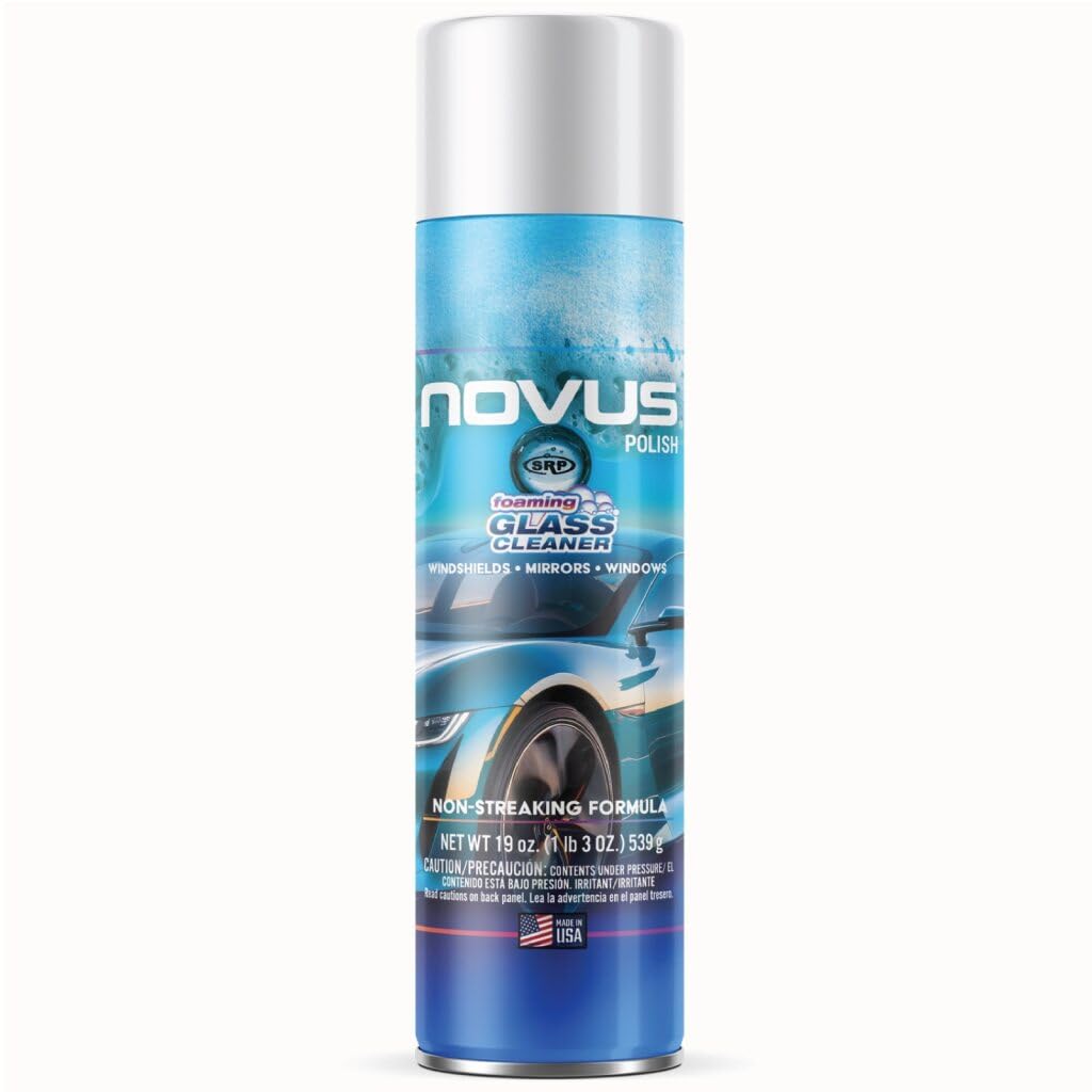 NOVUS 1802 | Glass Cleaner Spray | Powerful Foaming Glass Cleaner, Streak-Free Shine for Home and Auto | Safe for All Glass Surfaces - 19 Ounces (1